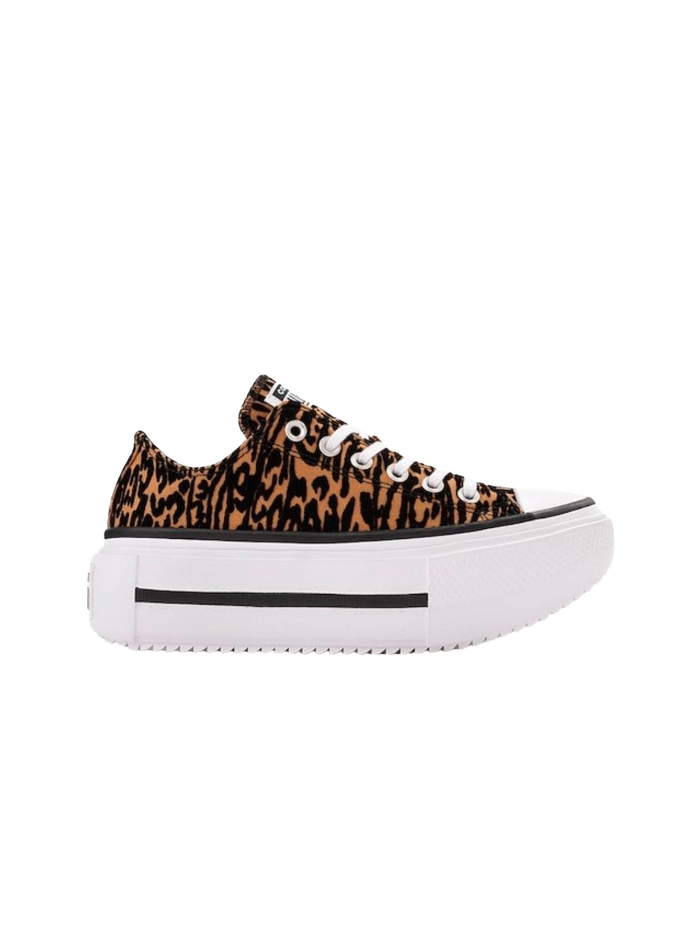 Converse Chuck Taylor All Star Lift Double Stack Low-Top Sneaker - Leopard 10 - Picture 10 of 11